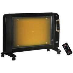 Kozy Mica Electric Space Heater, Portable Heater for Home with 2 Heat Settings, Living Room, Study, Garage, Adjustable Temperature 18-30°C, 1000W/2000W, Black