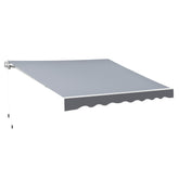 Kozy 2.5m x 2m Garden Patio Manual Awning Canopy Sun Shade Shelter Retractable with Winding Handle Grey