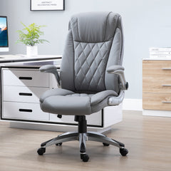 Kozy Faux Leather Executive Swivel Office Chair - Grey