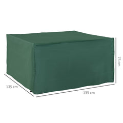Kozy Outdoor Garden Furniture Cover Waterproof, Anti-UV 600D Heavy Duty Oxford Fabric Patio Furniture Cover for Rectangular Sofa Table Set, Green, 135 x 135 x 75 cm
