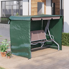 Kozy Patio 3 Seater Swing Chair Bench Cover Outdoor Garden Furniture Rain Protection Cover Protector Waterproof Anti-UV, 215L x 155W x 150Hcm, Dark Green
