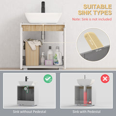 Kozy Modern Bathroom Sink Cabinet, Floor Standing Under Sink Cabinet, Freestanding Storage Cupboard with Double Doors, White