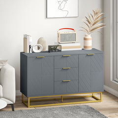 Kozy Sideboard with 3 Drawers and Adjustable Shelves for Living Room - Grey