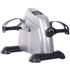 HOMCOM Mini Exercise Bike: LCD Display, Compact Fitness Equipment, Metallic Silver | Aosom UK