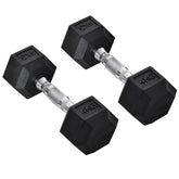 HOMCOM Hexagonal Dumbbell Set: 2x4kg Rubber Weights for Home Gym, Weight Lifting Exercise | Aosom UK