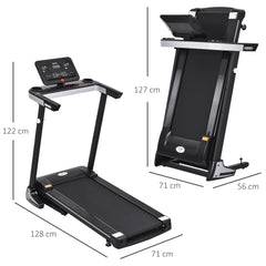 Kozy Folding Treadmill for Home Motorised Running Machine w/ LCD Display Black
