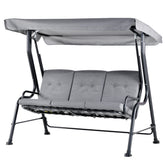 Kozy Outdoor 3-person Metal Porch Swing Chair Bench, Grey