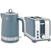 Kozy Sleek Textured Kettle and Toaster Set - Blue