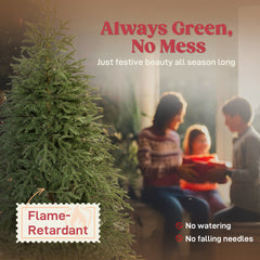 Kozy - 6 ft Full Spruce Christmas Tree with Realistic Dense Tips, Easy Assembly - Green