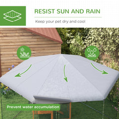 PawHut 4 x 3.5 x 2.6m Chicken Coop for 10-15 Chickens, Hens, Rabbits, Ducks, Outdoor Garden Chicken Run