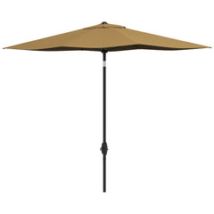 Outsunny 2 x 3(m) Garden Parasol Umbrella, Rectangular Outdoor Market Umbrella Sun Shade w/ Crank, Push Button Tilt, 6 Ribs, Aluminium Pole | Aosom UK