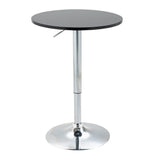 Kozy Round Height Adjustable Bar Table Counter Pub Desk with Metal Base for Home Bar, Dining Room, Kitchen, Black