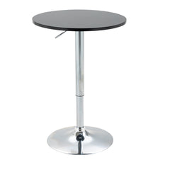 Kozy Round Height Adjustable Bar Table Counter Pub Desk with Metal Base for Home Bar, Dining Room, Kitchen, Black