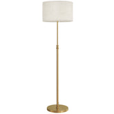 Kozy Floor Lamp with Remote, Height Adjustable Standing Lamp with Linen Shade, Dimmable with 3000K-6000K Adjustable Colour Temperatures, Foot Switch for Living Room Bedroom Office, Gold Tone
