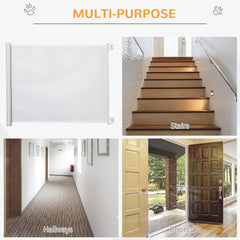Kozy Retractable Stair Gate, Dog Pet Barrier, for Doorway, Staircase, Hallway - White
