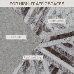 Kozy - Modern Area Rug, Triangle Pattern Non-Slip Washable Rug, Chenille Floor Carpet for Living Room, Bedroom, Dining Room, Home Office, 290 x 200 cm, Brown