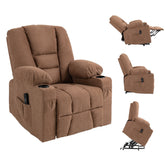 HOMCOM Oversized Riser and Recliner Chairs for the Elderly, Fabric Upholstered Lift Chair with Remote Control, Side Pockets, Cup | Aosom UK