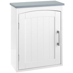 Kozy Bathroom Cabinet Wall Mounted, Modern Bathroom Wall Cabinet with Arched Door and Adjustable Shelf, Bathroom Storage Cabinet, Light Grey and White