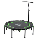 HOMCOM 48" Octagonal Mini Fitness Rebounder Trampoline Indoor Outdoor Foldable Mini Jumper with Adjustable Handle, Green | Aosom UK