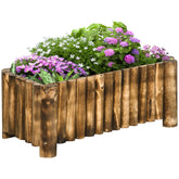 Outsunny Elevated Garden Bed, Wooden Planter Box, Rectangular Herb and Flower Container, 78L x 35W x 30H cm | Aosom UK