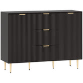 Kozy 2-Door Sideboard with 3 Drawers and Adjustable Shelves - Black