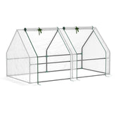 Outsunny Compact Cultivator: Petite Greenhouse with Steel Frame, PE Cover & Zippered Window for Nurturing Plants, Pristine White | Aosom UK