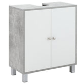 Kozy Under Sink Cabinet, Bathroom Vanity Unit, Storage Cupboard with Adjustable Shelves, White and Grey