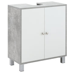 Kozy Under Sink Cabinet, Bathroom Vanity Unit, Storage Cupboard with Adjustable Shelves, White and Grey