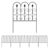 Outsunny Decorative Garden Fencing, 5PCs Outdoor Picket Fence Panels, Rustproof Metal Wire Landscape Flower Bed Border Animal Barrier | Aosom UK