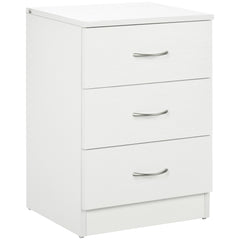 Kozy Three-Drawer Simple Bedside Table - White