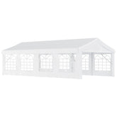 Outsunny Large Party Tent: Heavy-Duty Steel Gazebo for Events, Portable Carport Shelter, Bright White