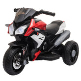 Kozy Kids Electric Motorcycle Ride-On Toy, with Three Wheels, Music, Horn, Lights, Red