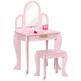 Kozy Kids Dressing Table Set, with Mirror and Drawer - Pink