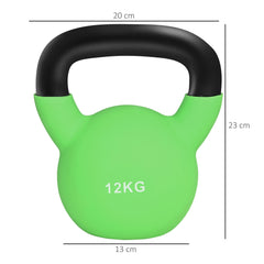 Kozy Soft Kettlebell, 12kg Kettle Bell with Non-Slip Handle for Home Gym Weight Lifting and Strength Training, Green