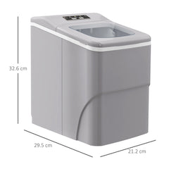 HOMCOM Portable Ice Maker Countertop, Bullet Ice Cube Machine, 9 Ice Cubes per 8 Minutes, Automatic Cleaning, Visible Window Scoop | Aosom UK