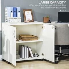 Kozy Two-Tier Locking Office Storage Cabinet - White
