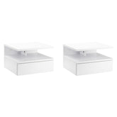 Kozy Set of Two Floating Bedside Tables - White