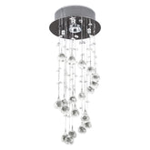 Kozy Metal Crystal Ceiling Light Chandelier Elegant Pendant Lamp Living Room Stairway Stairway Spiral Rain Drop Pendant Lamp Silver