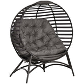 Kozy Egg Chair with Cushion & Side Pocket - Brown