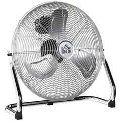 Kozy Metal Floor Fan with 3 Speeds & 120° Adjustable Tilt - Silver Tone