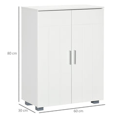 kleankin Modern Free Standing Bathroom Linen Cabinet, Storage Cupboard with 3 Tier Shelves, White. | Aosom UK