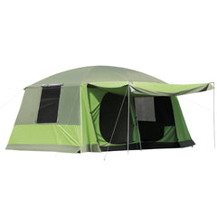 Kozy Tunnel Tent Camping Shelter w/ Porch, Two Rooms, Lamp Hook, Portable Carry Bag