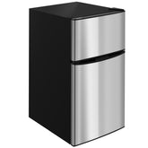 Kozy - 88L Under Counter Fridge Freezer, Small Refrigerator with 5-Setting, 3 Star Freezer Rating, Black and Silver Tone