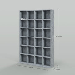 HOMCOM CD Storage Unit with Adjustable Shelves, 89 x 130.5 cm, Cement Grey