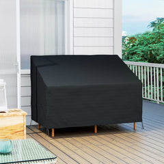 Kozy - 600D Oxford Cloth Furniture Cover, 2 Seater Sofa Protector for Garden Patio, Outdoor, Waterproof, Black, 140L x 84W x 56/94H cm