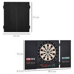 Kozy Electronic Dartboard Set, 27 Games Modes and 202 Variations, LED & 12 Soft Tip Darts and Cabinet to Storage, Ready-to-Play Multi-Game Option Darts Machine