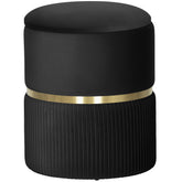 Kozy - Velvet-Feel Storage Ottoman - Black