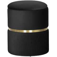 Kozy - Velvet-Feel Storage Ottoman - Black