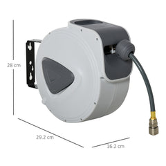 Kozy Retractable Air Hose Reel 10m+ 90cm Hose Diameter 3/ 8" 9.5mm, Hose Connector 1/ 4" BSP, Wall Mount Auto Rewind Hose- Reel