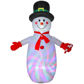 Kozy - 8FT Christmas Inflatable Outdoor Decoration with Dynamic Disco & LED Lights, Self-Inflating Christmas Blow Up Snowman for Garden, Indoor Outdoor Home Decor